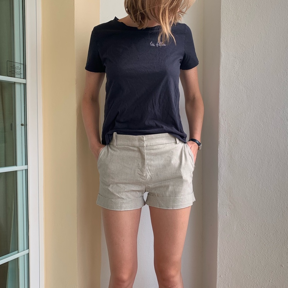 Bimba Y Lola Striped Cotton/Linen Shorts